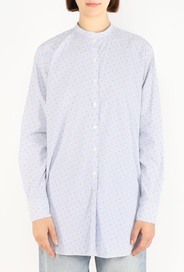 Céline Embroidered Pinstripe Cotton Tunic - 1