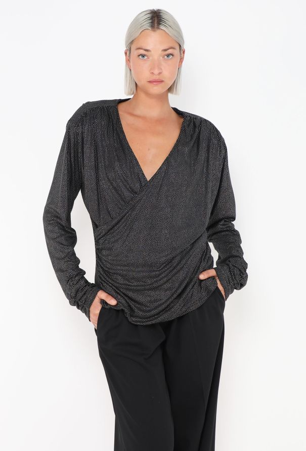 Saint Laurent Vintage Studded Draped Blouse - 2