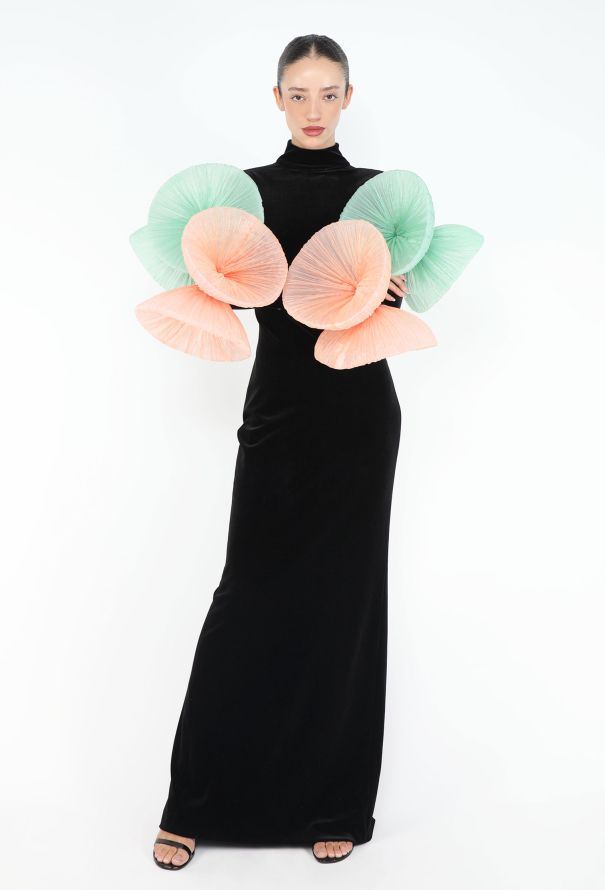 Pierre Cardin STUNNING 2022 Re-edition Cent Velvet Fan Gown - 3