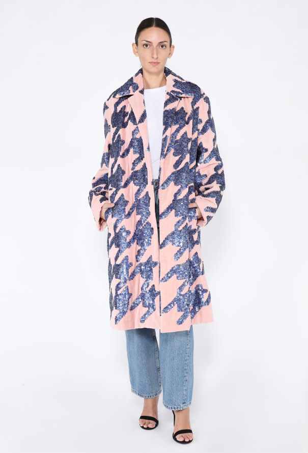 Dries Van Noten 2024 Roltas Velvet Houndstooth Coat - 2