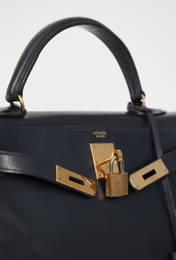 Hermès Vintage Navy Box Kelly Retourné 28, 1963 - 10