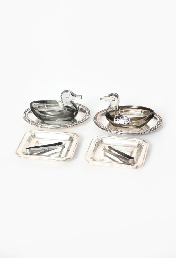 Vintage Objects & Decor Crystal Sugar Serving Set, 1950s - 1