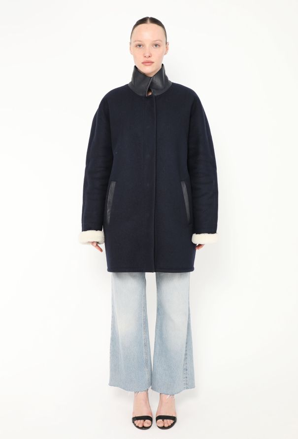 Balenciaga 2013 Shearling-Lined Trim Coat - 3 Balenciaga 2013 Shearling-Lined Trim Coat - 3