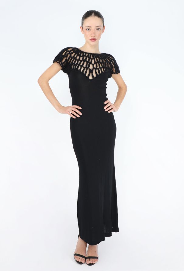 Thierry Mugler '90s Mohair Lattice Bodycon Gown - 4