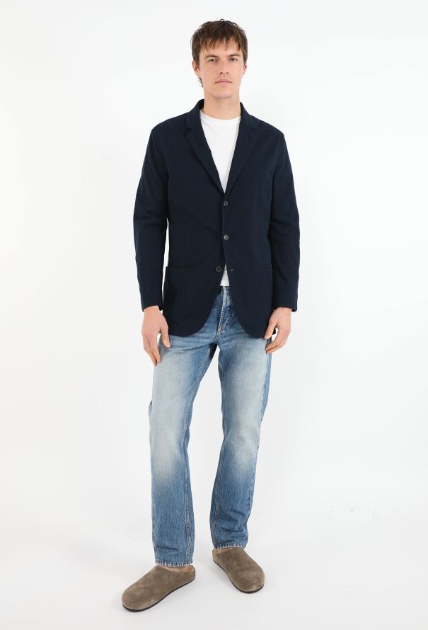 Loro Piana Navy Grain de Poudre Blazer - 1
