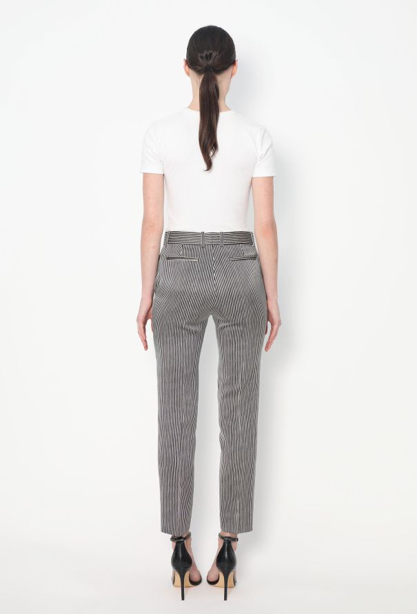 Céline Tapered Silk Pinstripe Trousers - 4 Céline Tapered Silk Pinstripe Trousers - 4