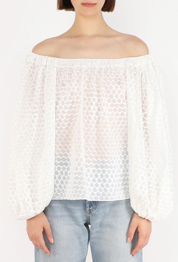 Alaïa Off-Shoulder Voile Blouse, 2019 - 1