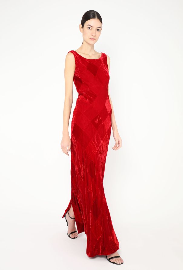 Dolce & Gabbana RARE F/W 1994 Velvet Harlequin Dress - 4 Dolce & Gabbana RARE F/W 1994 Velvet Harlequin Dress - 4