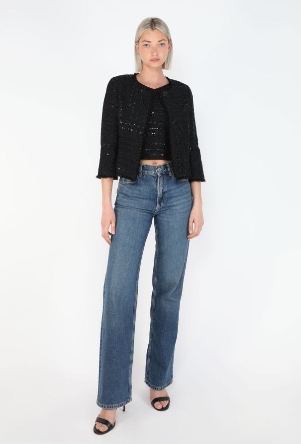 Chanel Sequin Embroidered Tweed Jacket & Top - 3