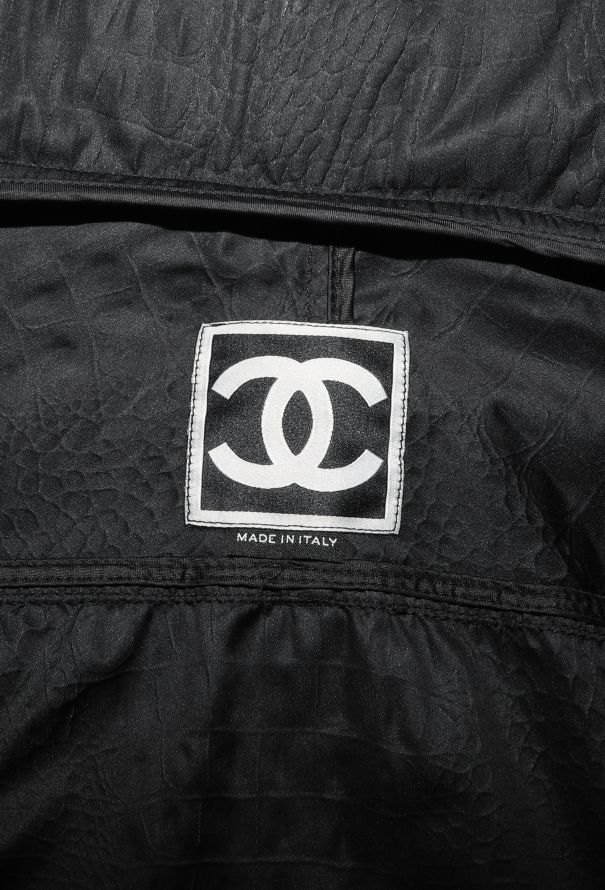 Chanel Embossed Nylon Bomber Jacket - 6 Chanel Embossed Nylon Bomber Jacket - 6