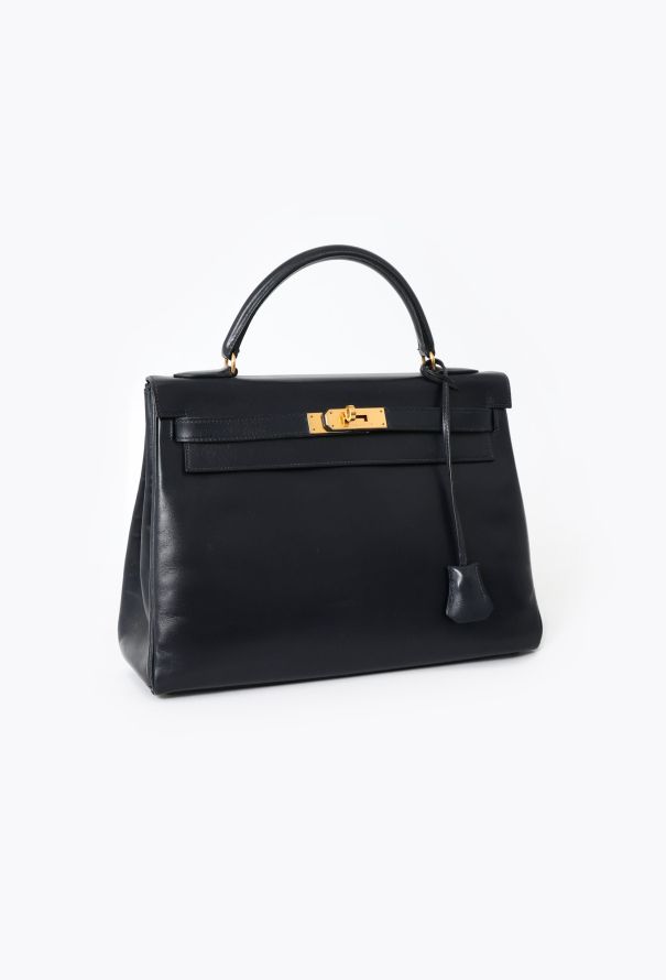 Hermès '90s Navy Box Kelly 32 Retourné - 3