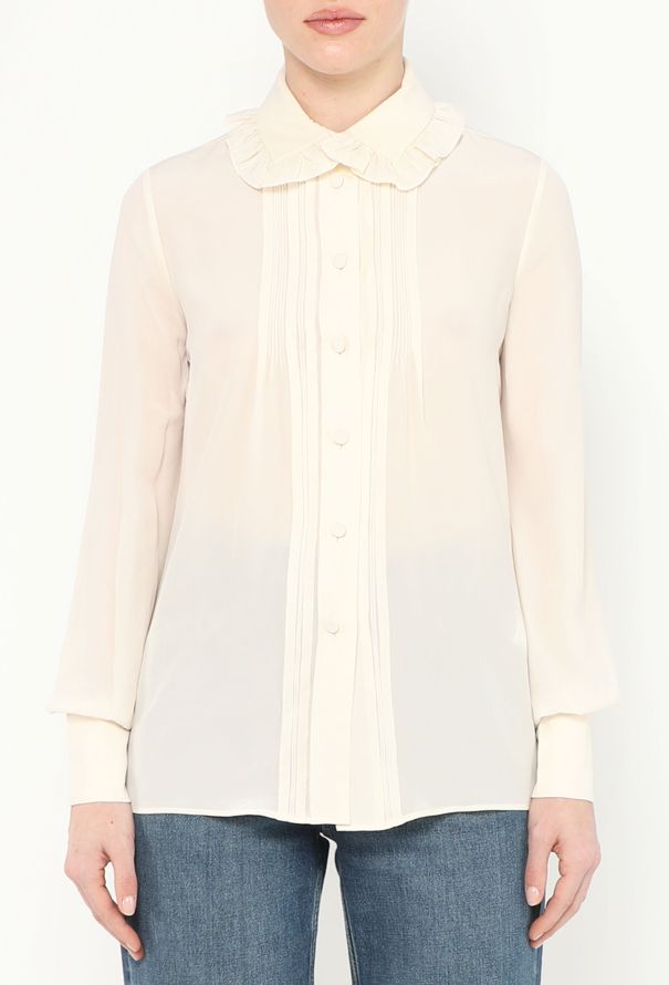Saint Laurent S/S 2013 Classic Ruffled Blouse - 1