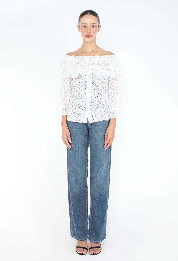 Chanel S/S 2001 Broderie Anglaise Blouse - 5