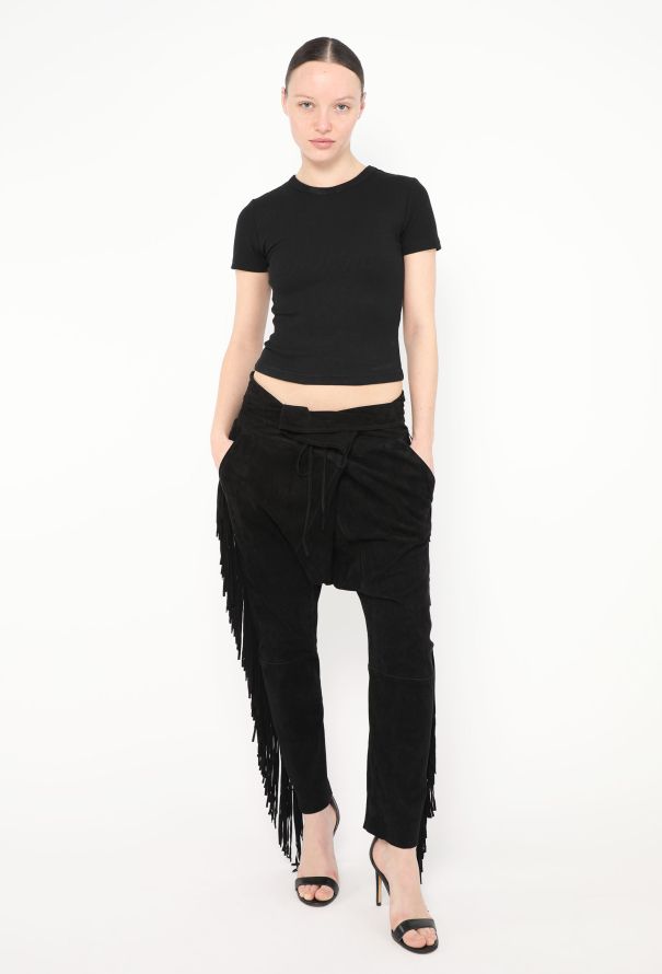 Balmain S/S 2008 Suede Fringe Harem Pants - 1