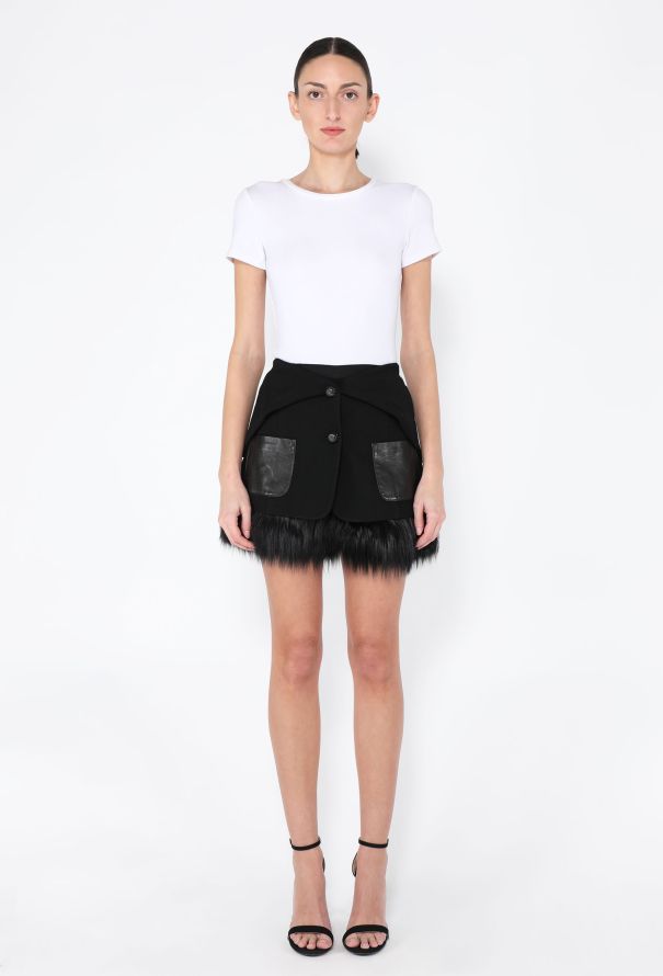Proenza Schouler F/W 2010 Fox Fur Trim Mini Skirt - 4
