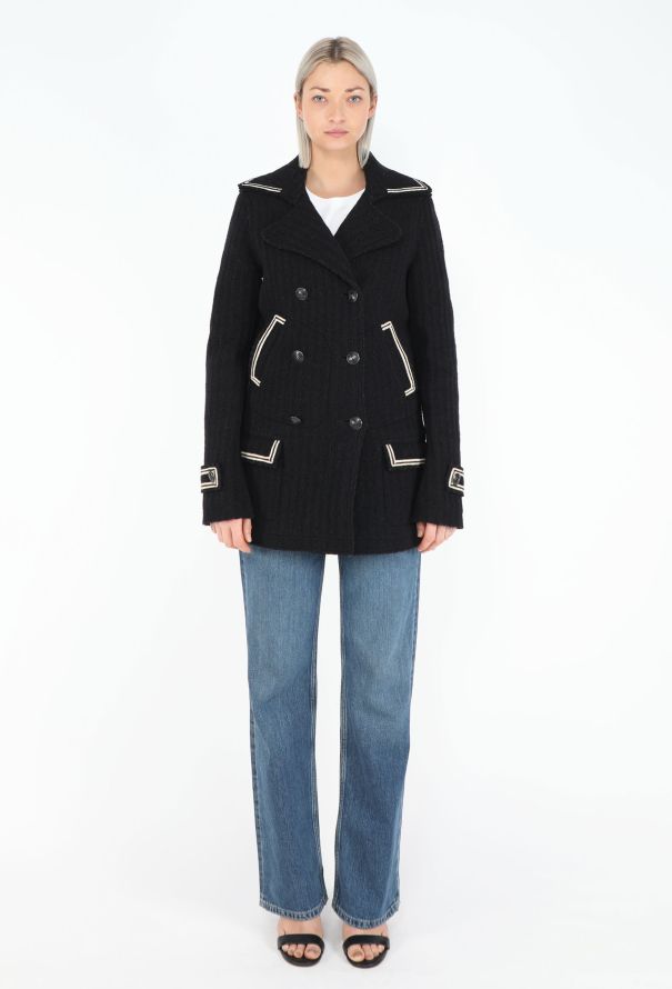 Chanel Bicolor 'CC' Tweed Peacoat - 2