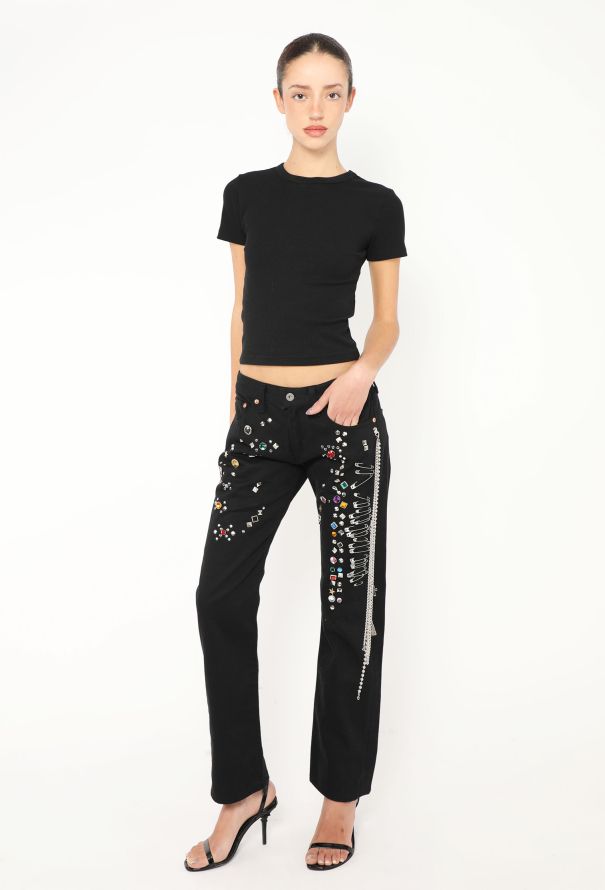 Comme des Garçons 2002 Embellished Rock Stud Jeans - 1