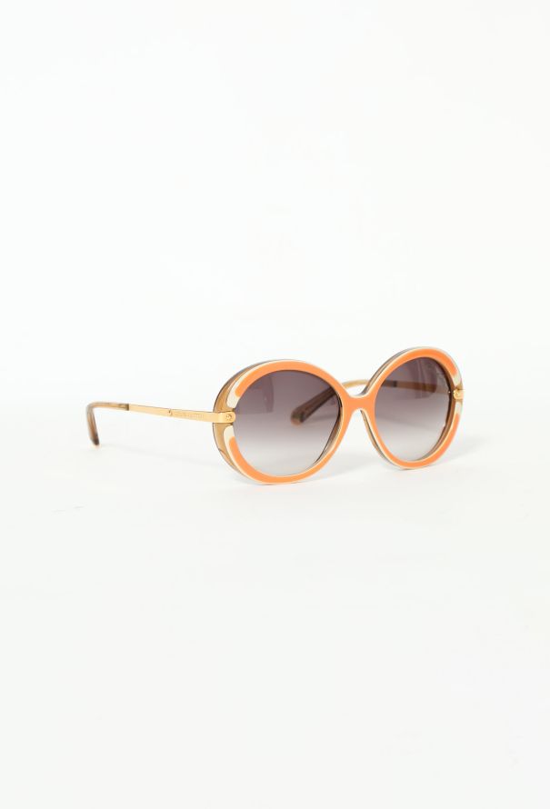Louis Vuitton Orange & White Resin Anthea Sunglasses