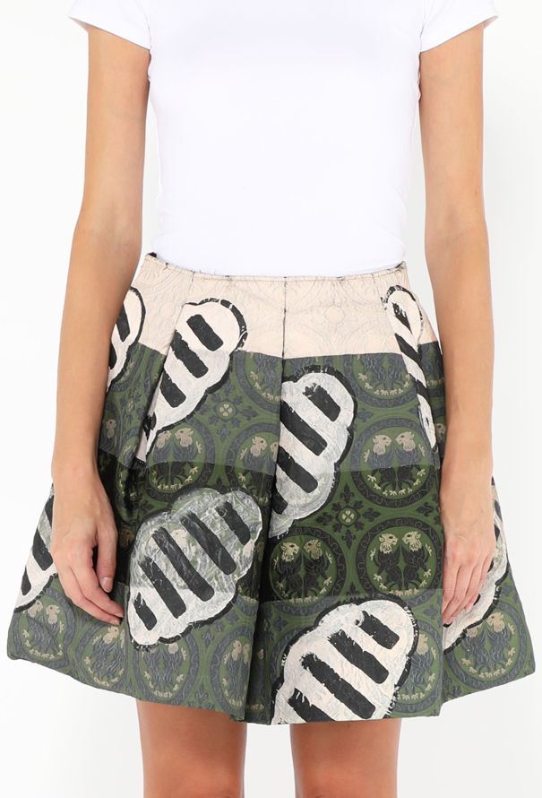 Miu Miu F/W 2006 Coat-of-Arms Silk Skirt - 3