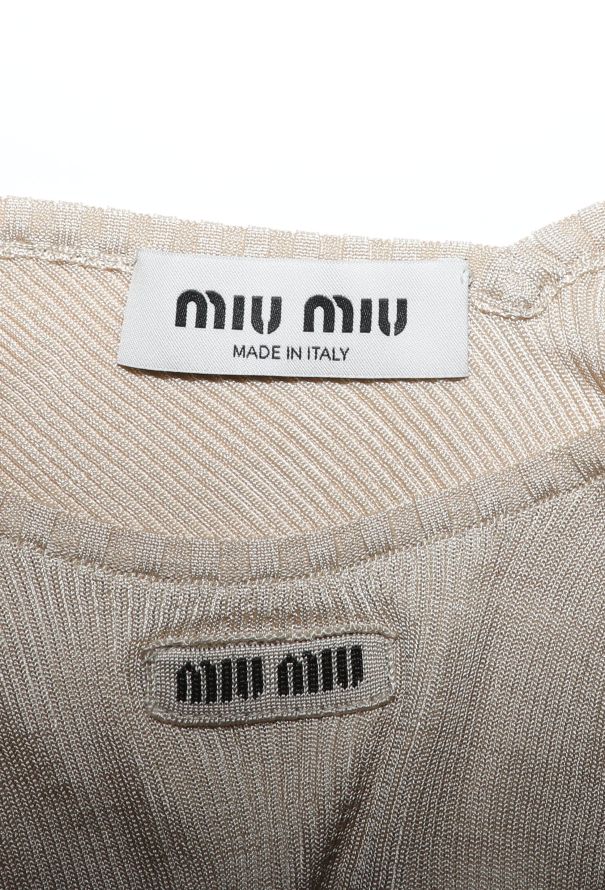 Miu Miu F/W 2025 Ribbed Silk Top - 5