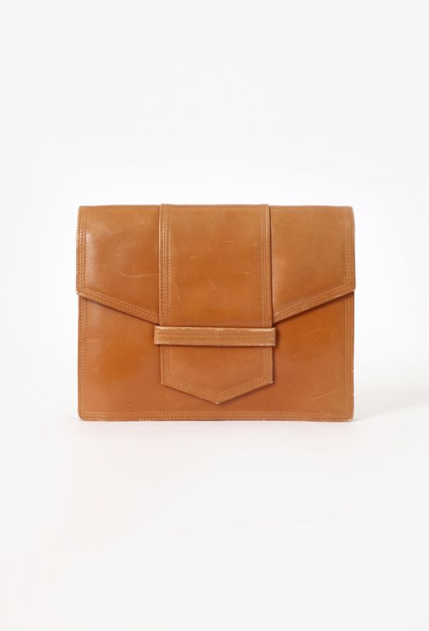 Saint Laurent Brown Leather Clutch - 1