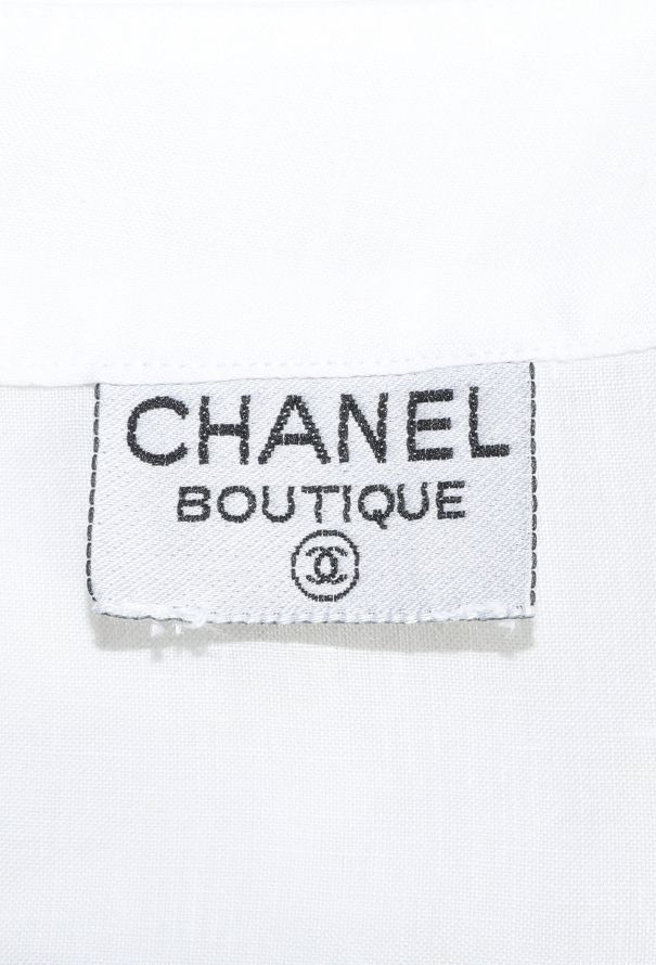 Chanel 1988 Linen Grosgrain Trim Dress - 4 Chanel 1988 Linen Grosgrain Trim Dress - 4