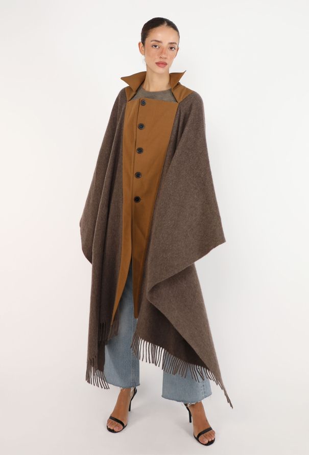 Jean Paul Gaultier Cashmere Fringe Shawl Cape, Early 2000s - 3