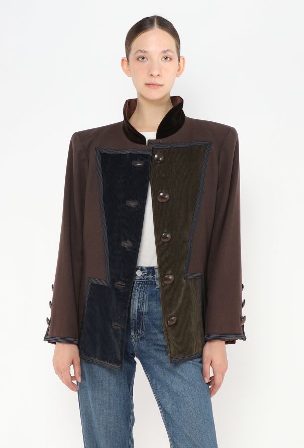 Saint Laurent COLLECTOR F/W 1988 Corduroy Trim Blazer - 5