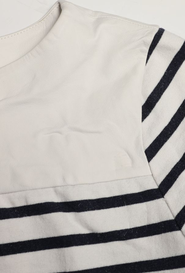 Céline Leather & Cotton Marinière Top - 5 Céline Leather & Cotton Marinière Top - 5