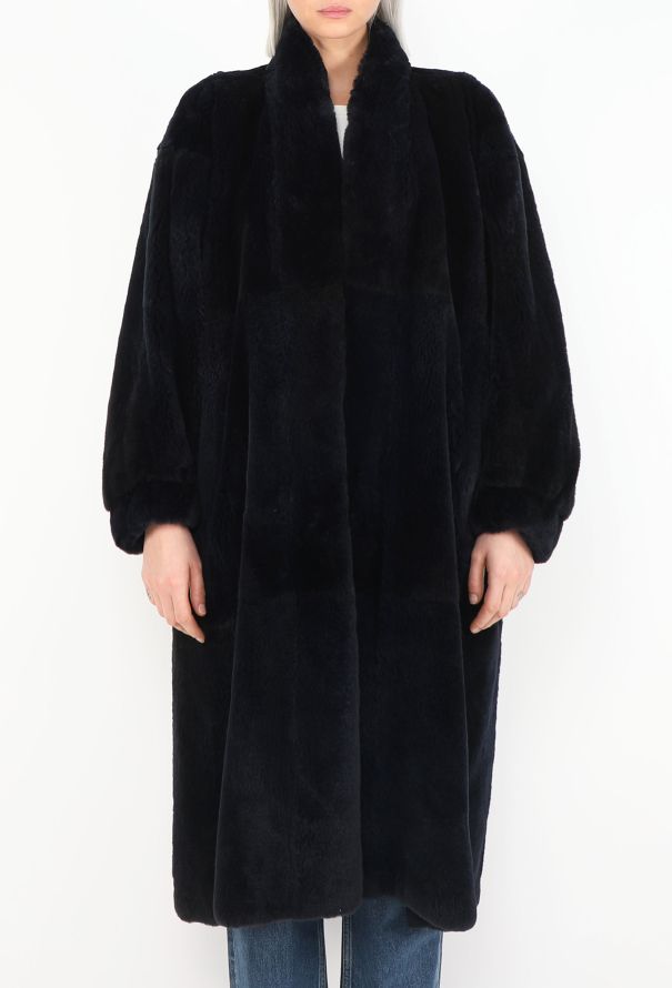 Saint Laurent Vintage Midnight Shearling Fur Coat - 4