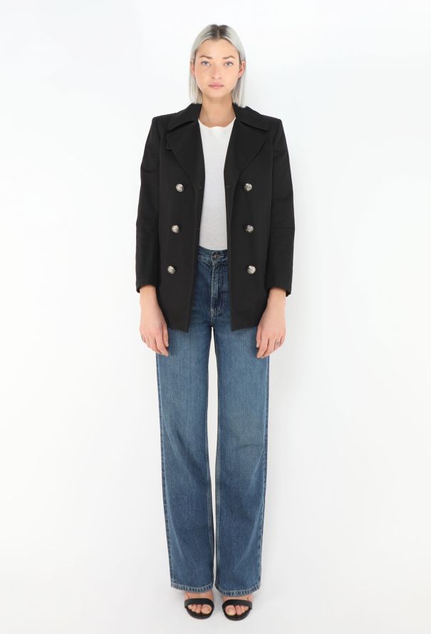 Balmain Classic Coat Of Arms Peacoat - 5