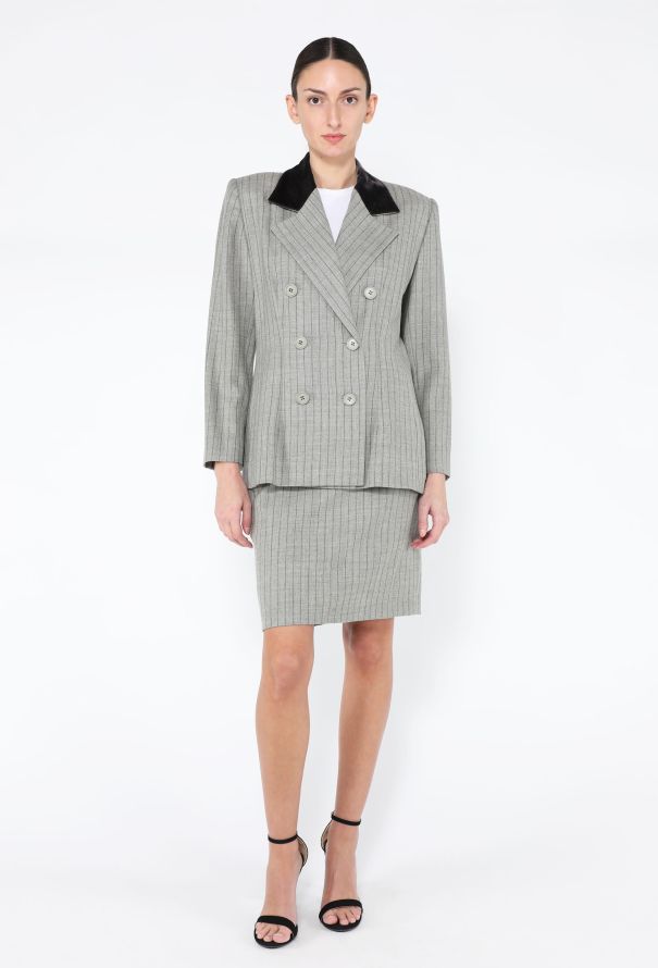 Givenchy '80s Pinstripe Skirt Suit - 1