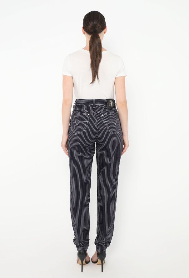 Gianni Versace Early '90s Pinstripe Denim Ensemble - 7