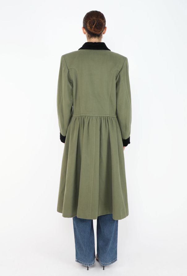 Saint Laurent Vintage Russian Velvet Trim Coat - 5