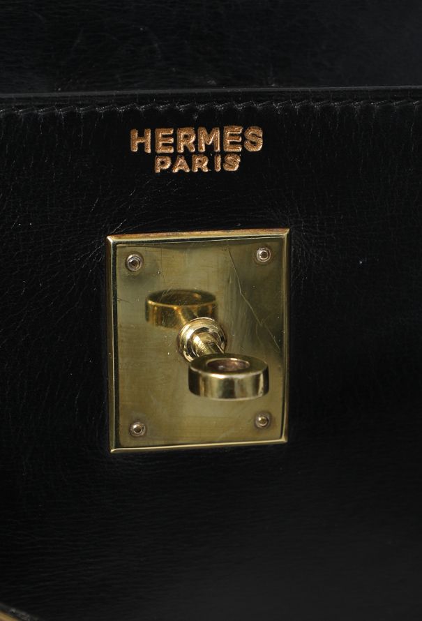 Hermès Vintage Black Box Kelly Retourné 32 - 14