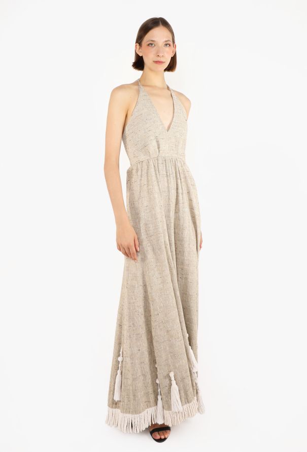 Thierry Mugler Linen Macramé Tassel Dress, 1980s - 3