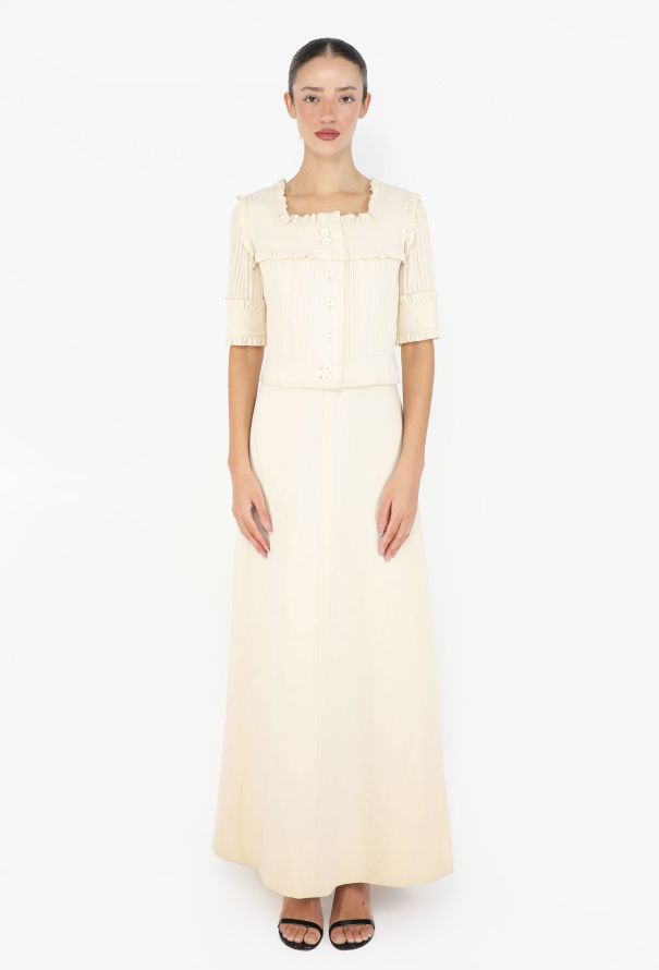 Louis Feraud '70s Couture Pleated Maxi Ensemble - 1