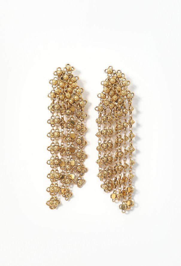 Exquisite Vintage Karry'O Floral Chainlink Clip Earrings - 1