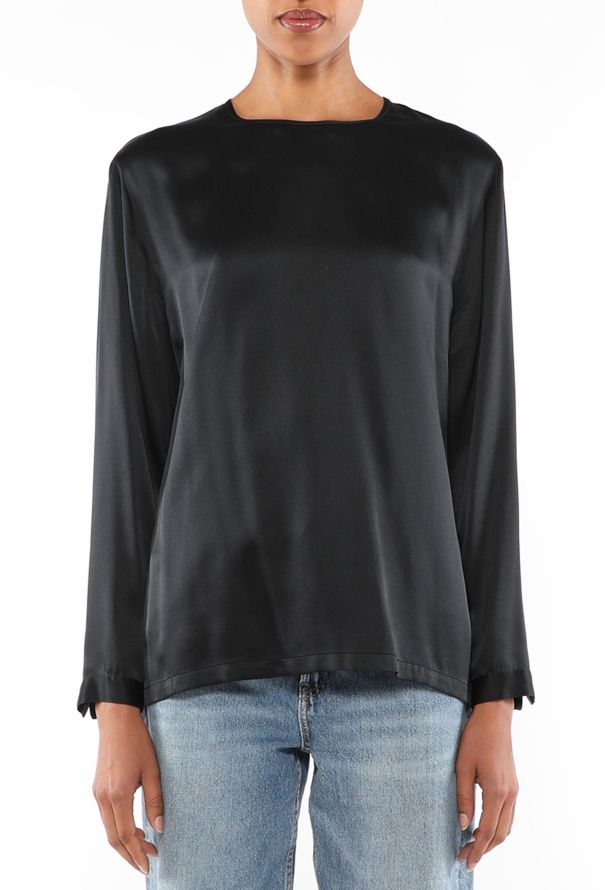 Chanel Vintage Silk Clover Button Blouse - 3