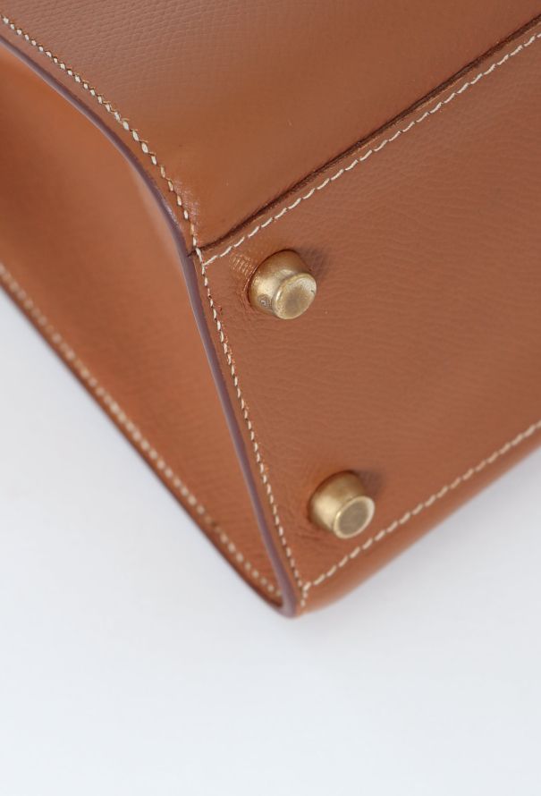 Hermès '90s Gold Smooth Grain Calf Kelly Sport MM - 9