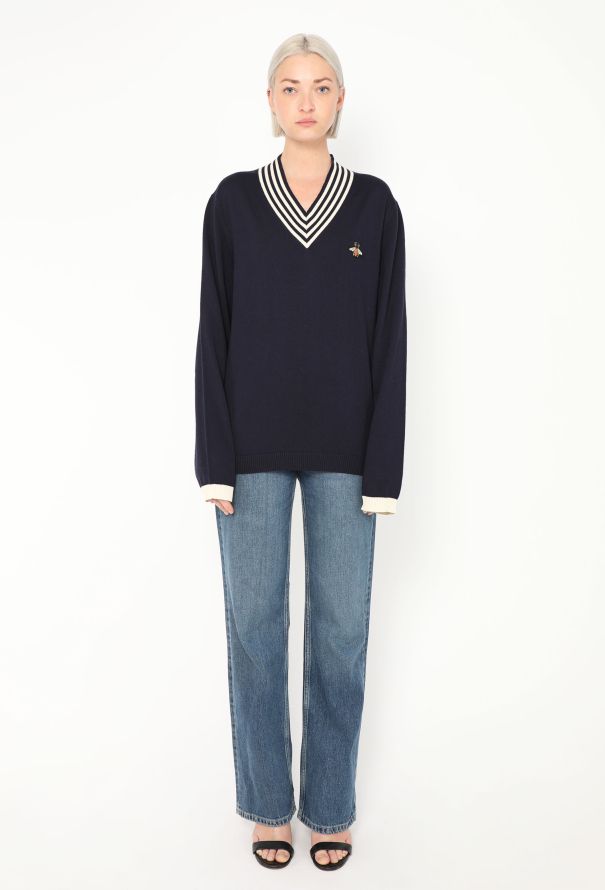 Gucci Marinière Trim Collegiate Sweater - 2