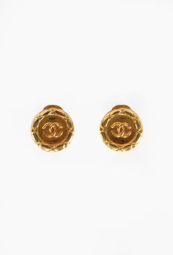 Chanel Quilted ‘CC’ Clip Earrings, 1980s - 1
