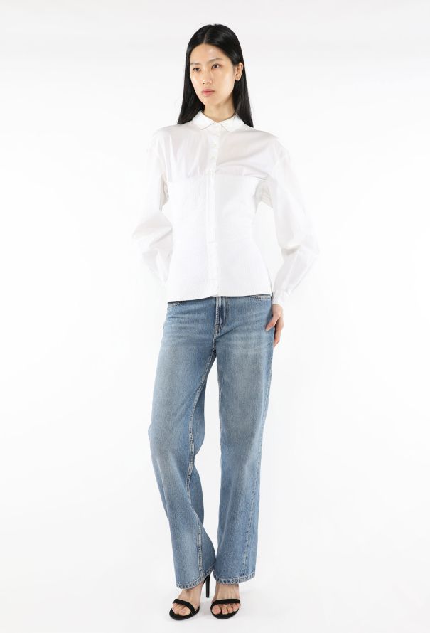 Claude Montana Corseted Poplin Button Down, 1980s - 2