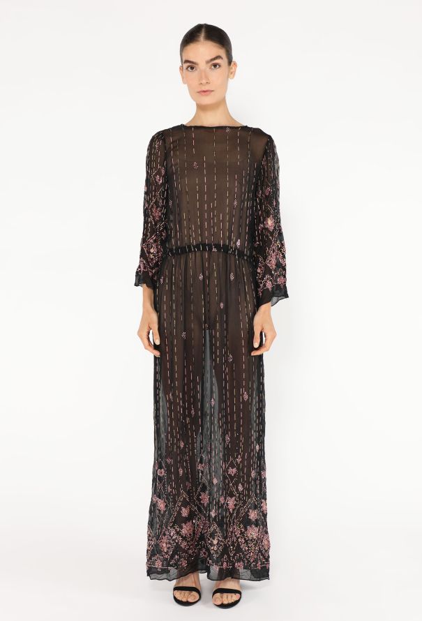 Hand-Beaded Voile Kaftan - 2