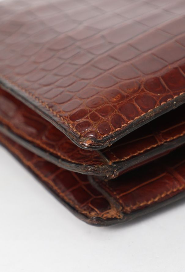 Hermès Vintage Brown Porosus Cordelière Bag - 7