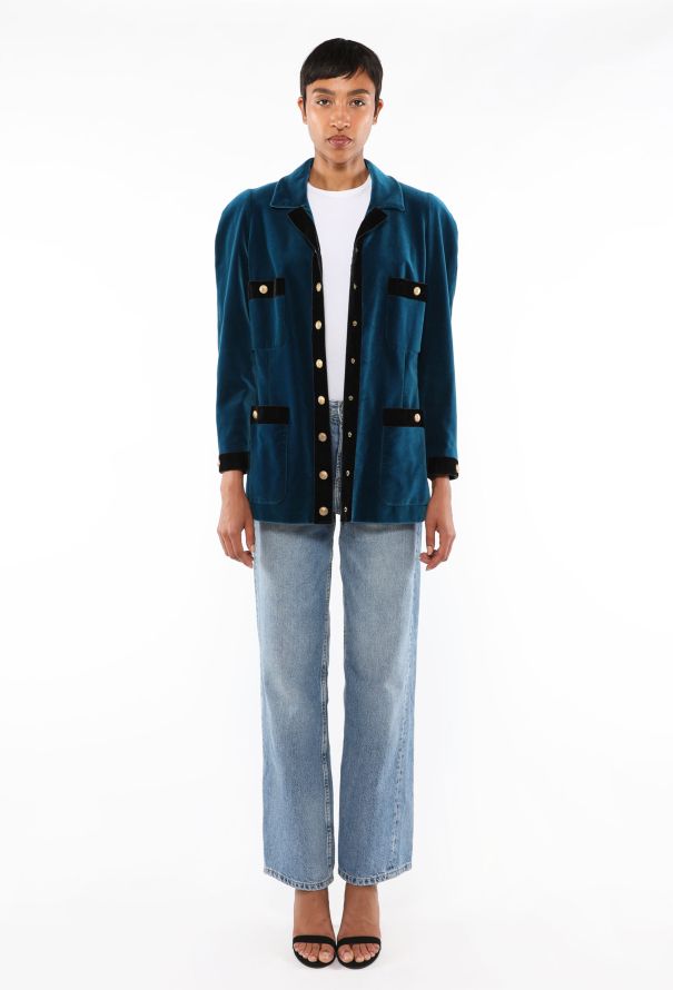 Chanel Velvet 'CC' Button Jacket, F/W 1991 - 6
