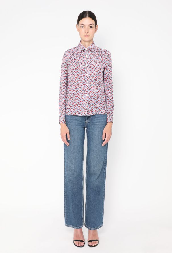 Céline '70s Printed Silk Blouse - 4 Céline '70s Printed Silk Blouse - 4