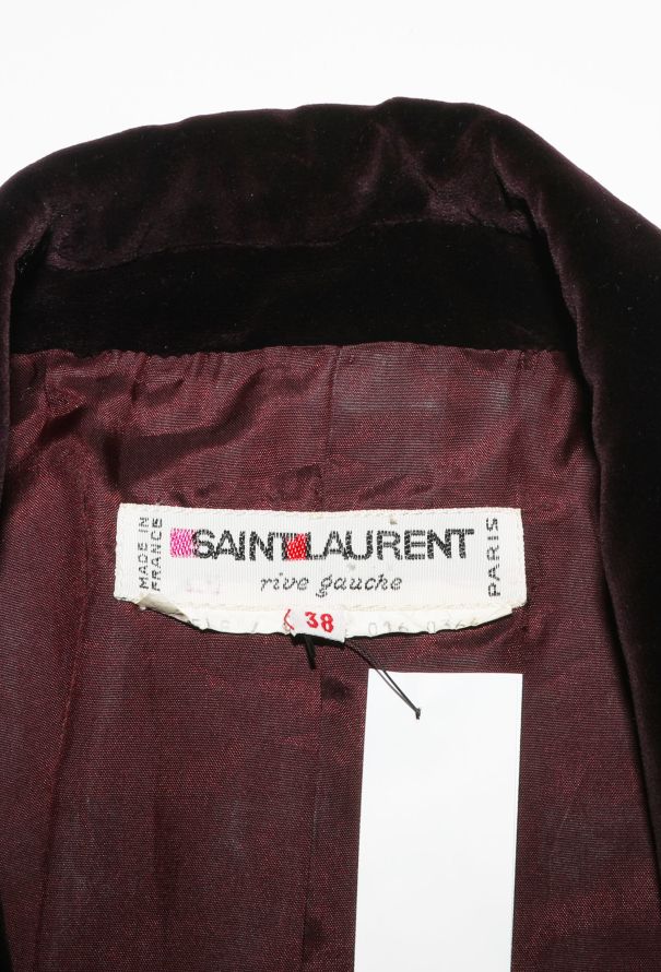 Saint Laurent '70s Burgundy Velvet Blazer - 6