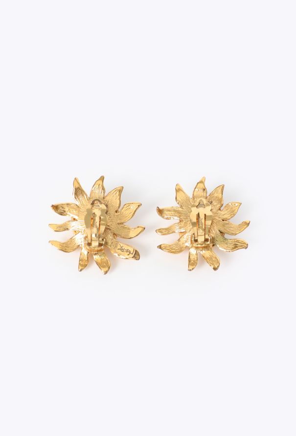 Saint Laurent 1988 Goossens' Sunflower Clip Earrings - 4