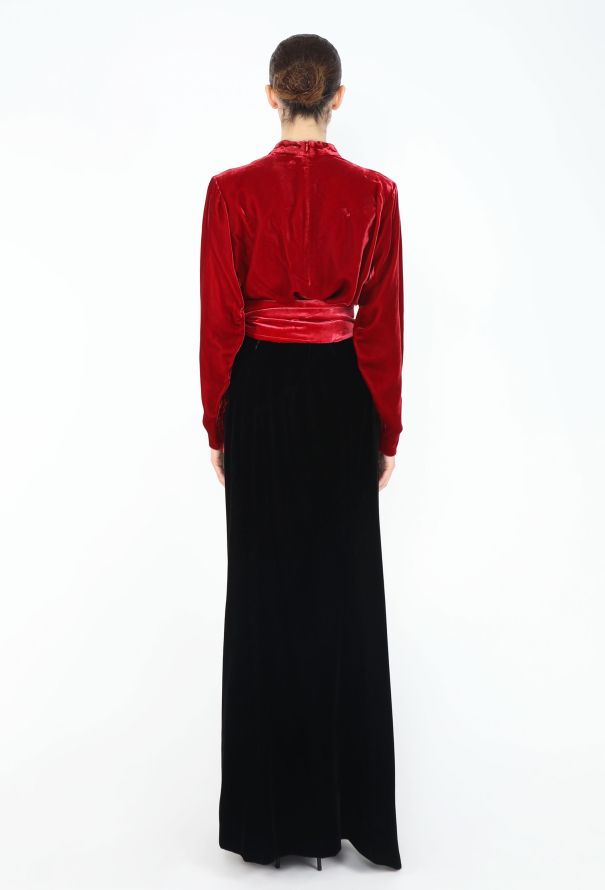 Saint Laurent '90s Velvet Wrap Tie Top - 6